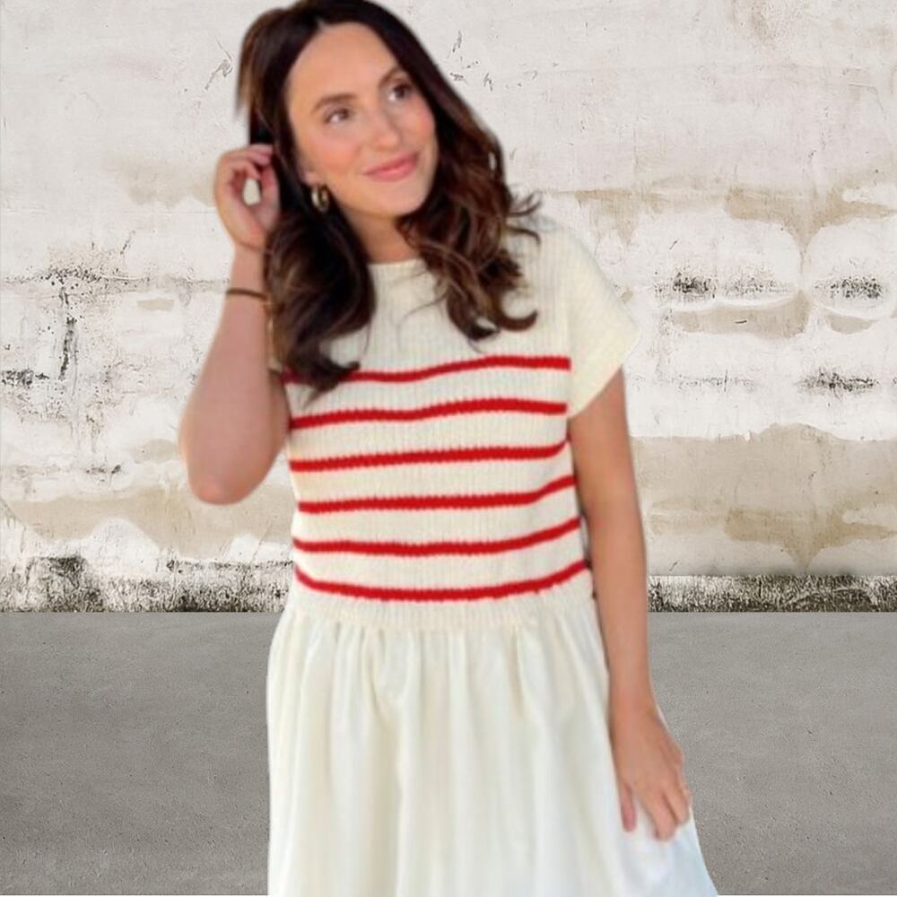 Entro Women's Short Sleeve Sweater Dress Size Small NWT